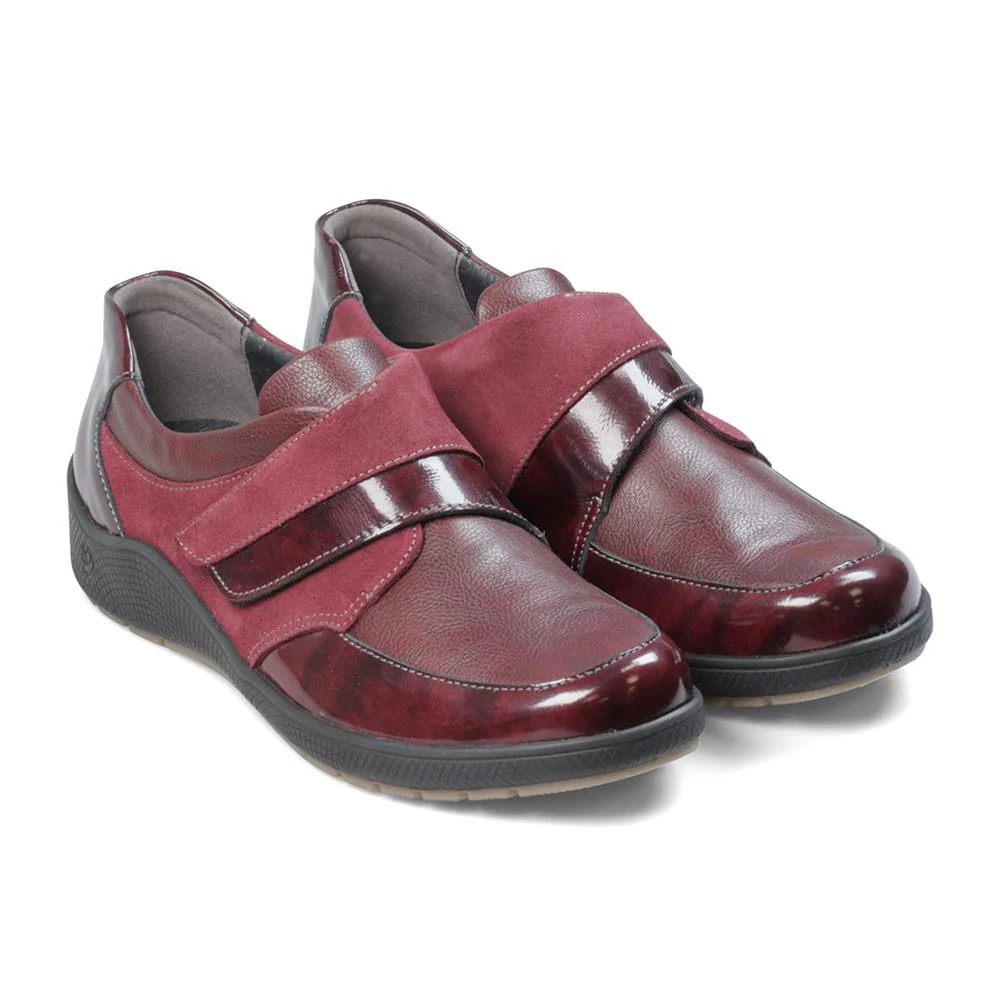 Padders Ladies Comfort 2E Fit - MALTBY - Maltby / null - Burgundy Suede Combi