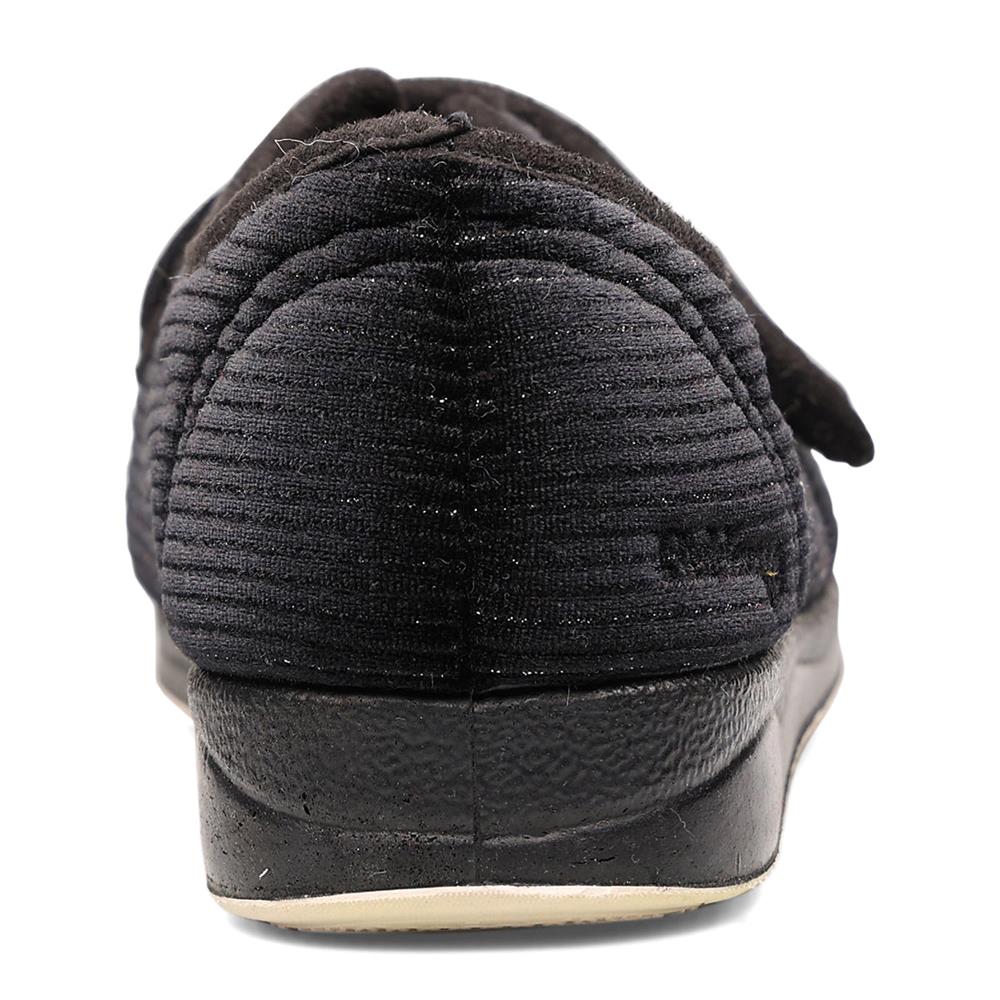 Padders Ladies Slippers 2E Fit Vulcanised - CAMILLA - Camilla / null - BLACK SPARKLE CORD - Image 8