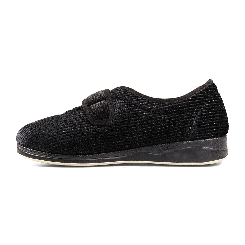 Padders Ladies Slippers 2E Fit Vulcanised - CAMILLA - Camilla / null - BLACK SPARKLE CORD - Image 9