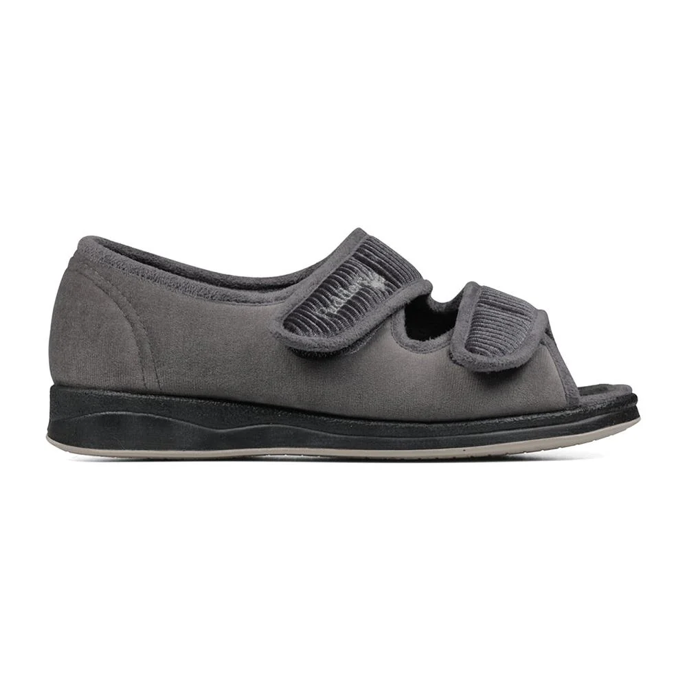 Padders + Ladies Slippers Dual Fit 4E/6E & 6E - LYDIAX - LydiaX / null - Grey Sparkle Cord - Image 2