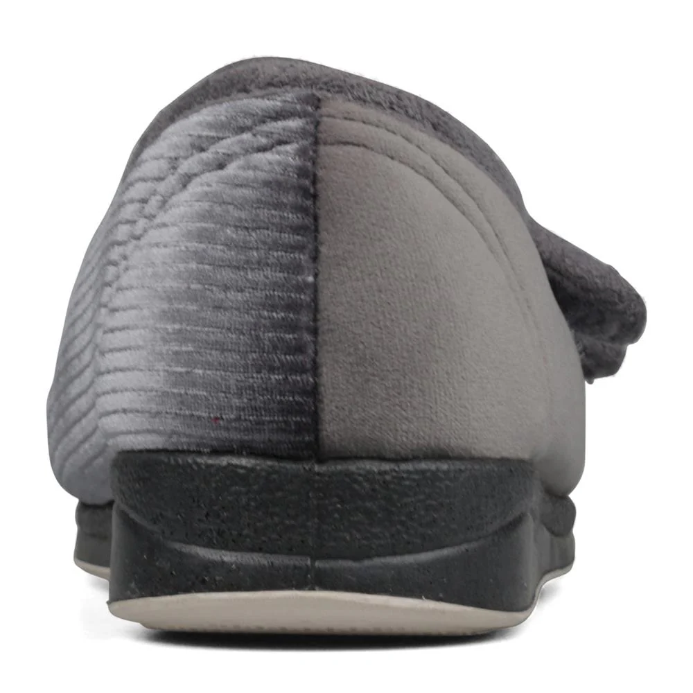 Padders + Ladies Slippers Dual Fit 4E/6E & 6E - LYDIAX - LydiaX / null - Grey Sparkle Cord - Image 4