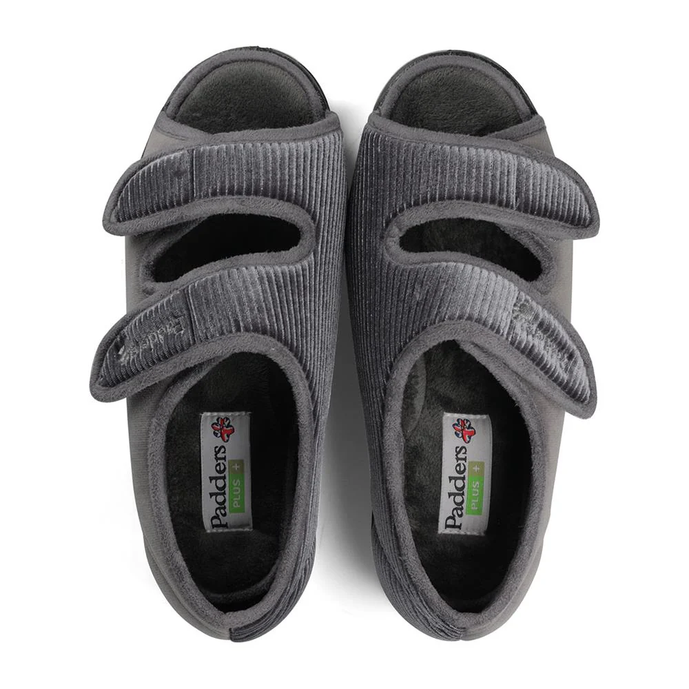Padders + Ladies Slippers Dual Fit 4E/6E & 6E - LYDIAX - LydiaX / null - Grey Sparkle Cord - Image 6