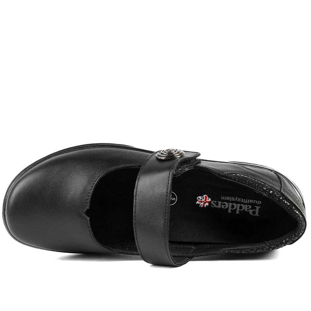 Padders Leather Touch Fastening Mary Janes - GOOD42504 / 328 851 - Black - Image 4