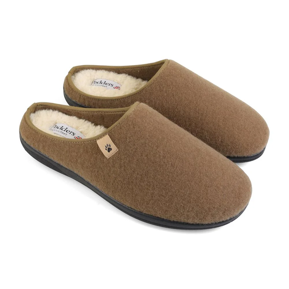 Padders Mens Slippers G Fit - FELIX - Felix / null - Camel Felt