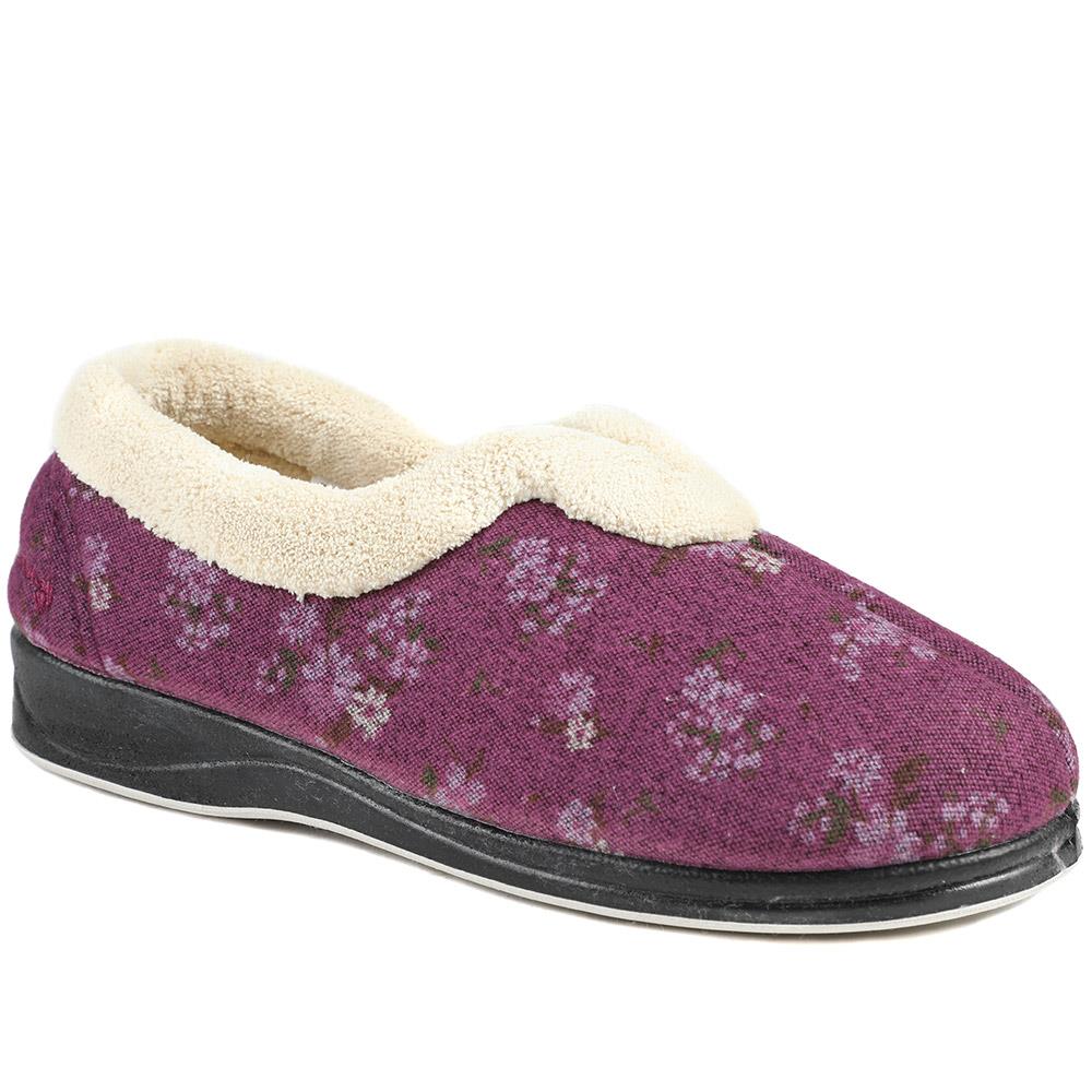 Padders Wide Fit Memory Foam Slippers - PADQING43006 / 329 403 - Purple