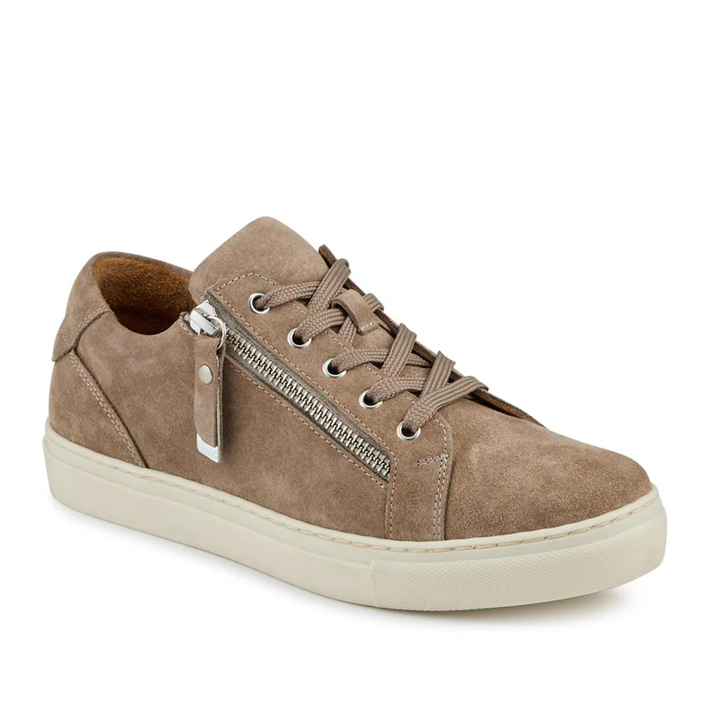 Padova2 Leather Lace-Up Trainers - PADOVA2 / 324 917 - Taupe Suede