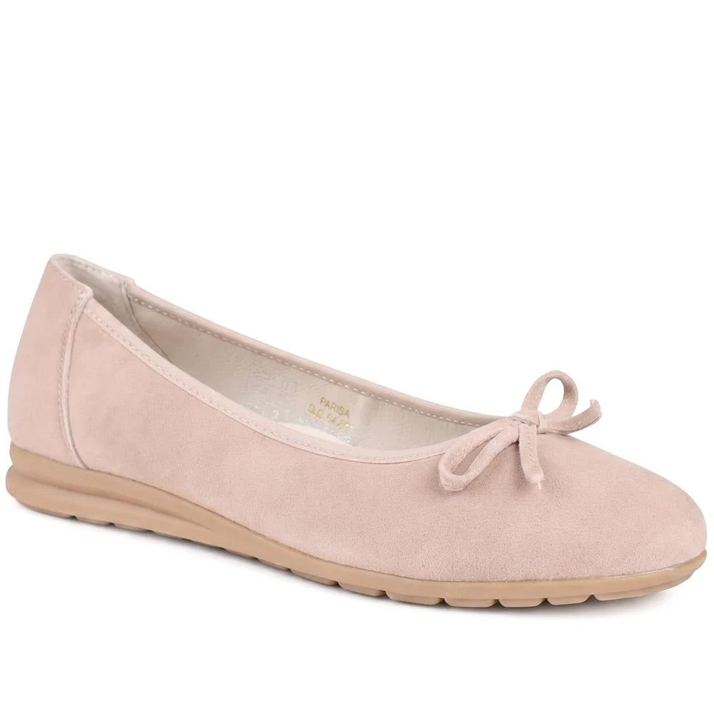 Parisa Leather Bow Detailed Pumps - PARISA / 329 425 - Dusky Pink