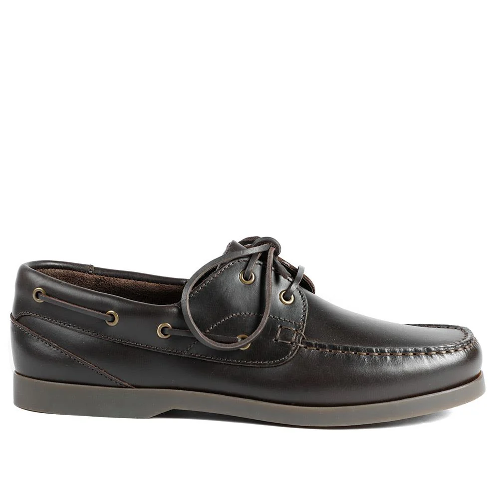 Parsons Leather Boat Shoes - PARSONS / 320 153 - Dark Brown - Image 3