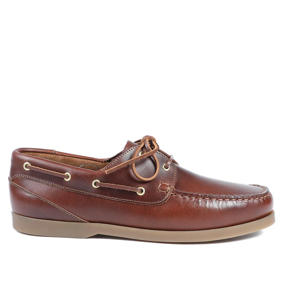 Parsons Wide Fit Leather Boat Shoes - PARSONSWIDE / 328 811 - Cognac - Image 2