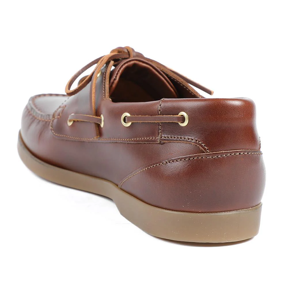 Parsons Wide Fit Leather Boat Shoes - PARSONSWIDE / 328 811 - Cognac - Image 3