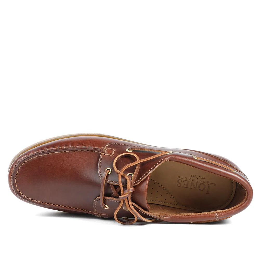 Parsons Wide Fit Leather Boat Shoes - PARSONSWIDE / 328 811 - Cognac - Image 4