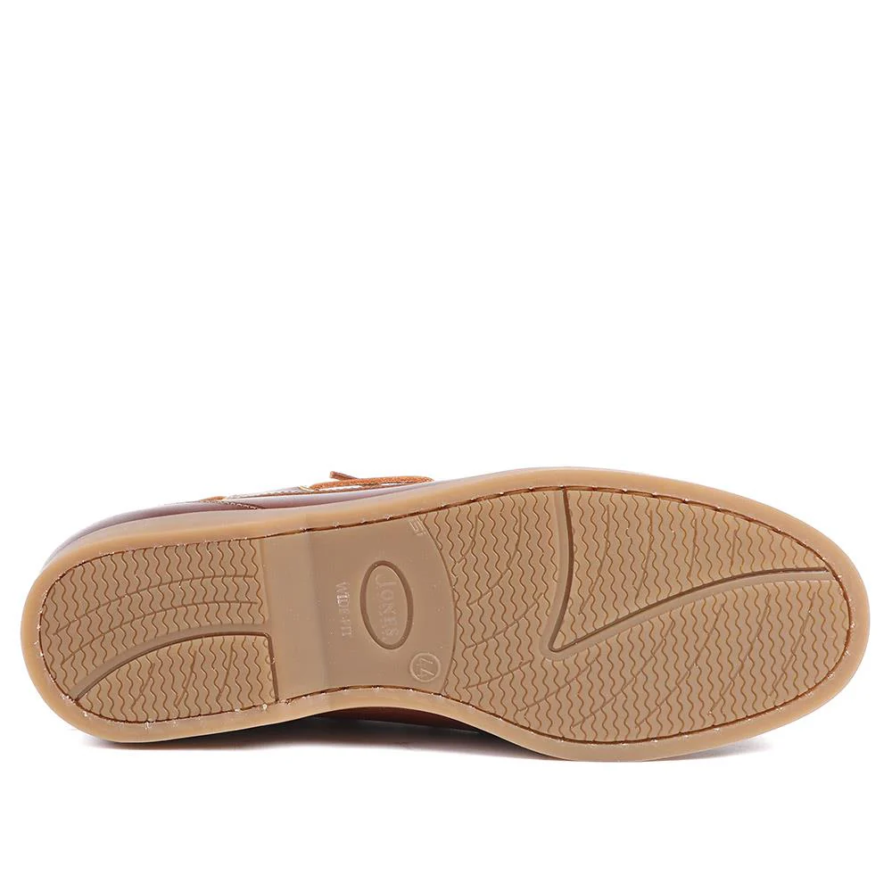 Parsons Wide Fit Leather Boat Shoes - PARSONSWIDE / 328 811 - Cognac - Image 5