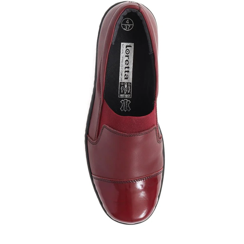 Patent Toe Slip-On Shoes - HAK40018 / 326 616 - Burgundy - Image 5