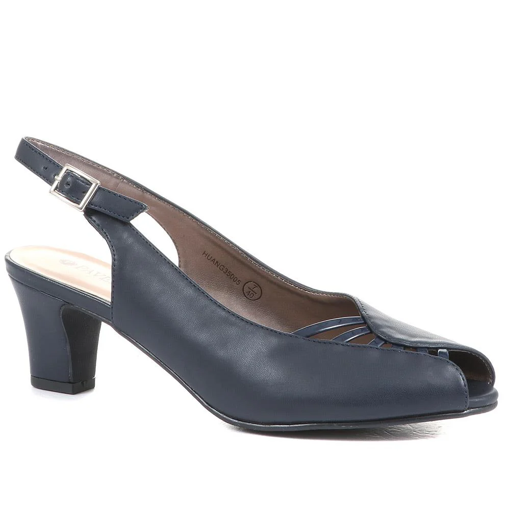 Peep-Toe Slingback High Heels - HUANG35005 / 322 263 - Image 3