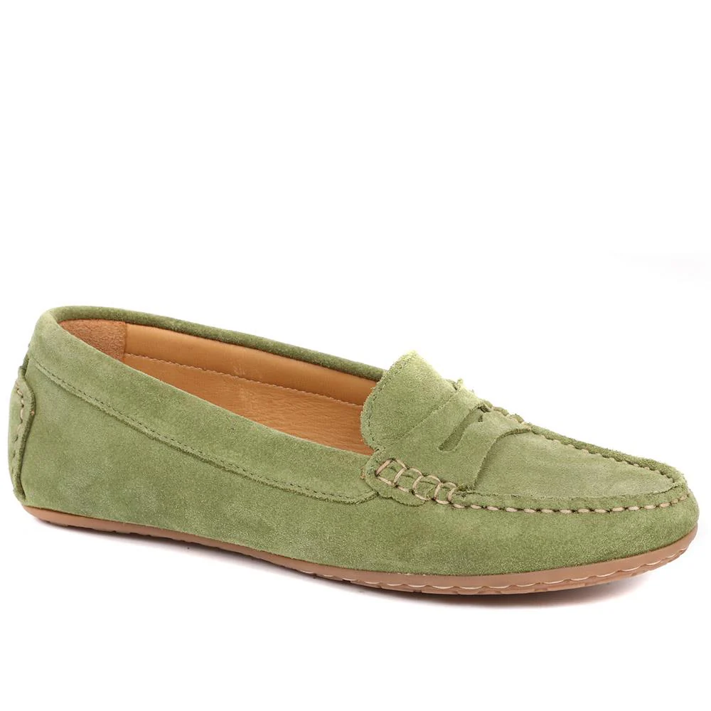 Penelopie Leather Moccasins - PENELOPIE / 322 368 - Green