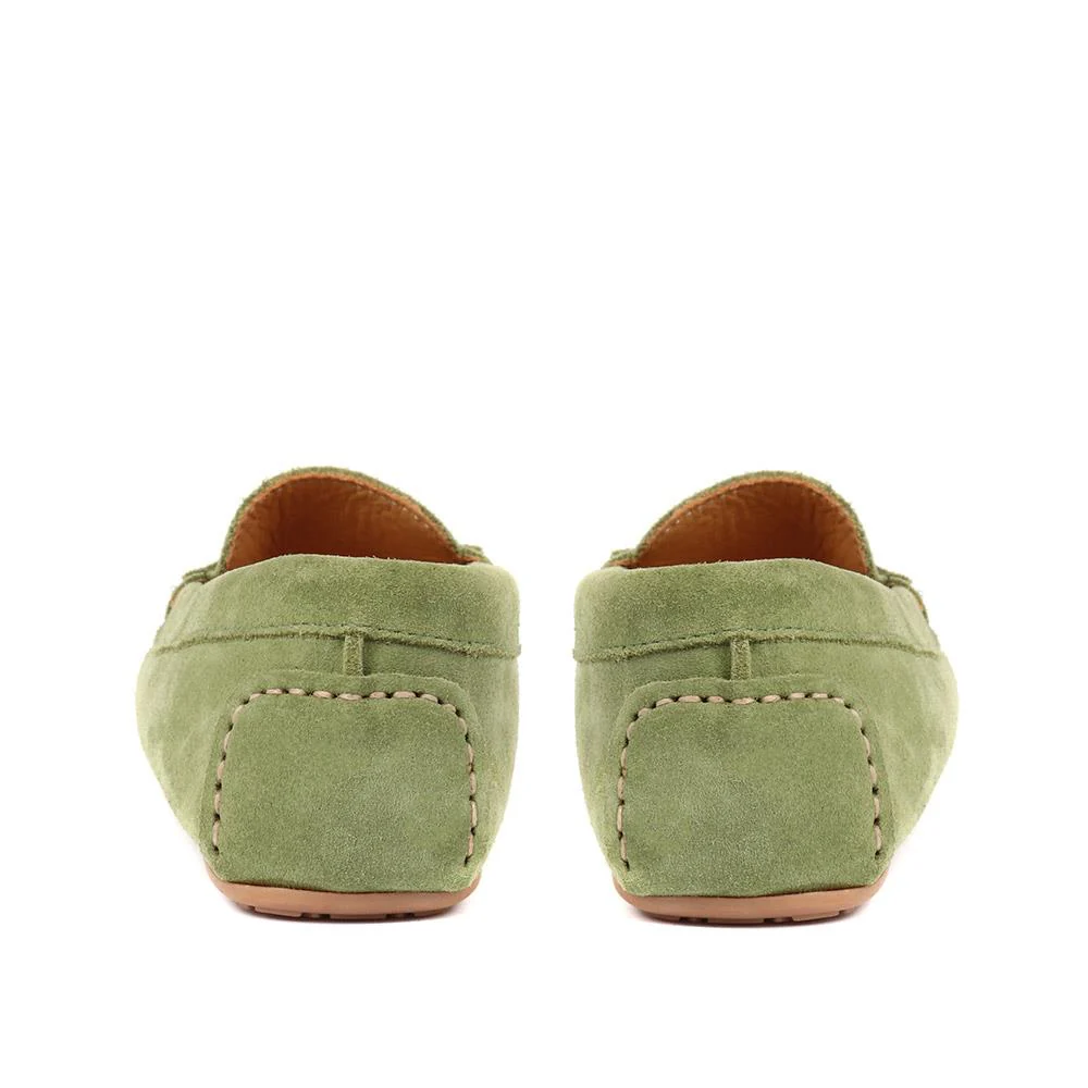 Penelopie Leather Moccasins - PENELOPIE / 322 368 - Green - Image 3
