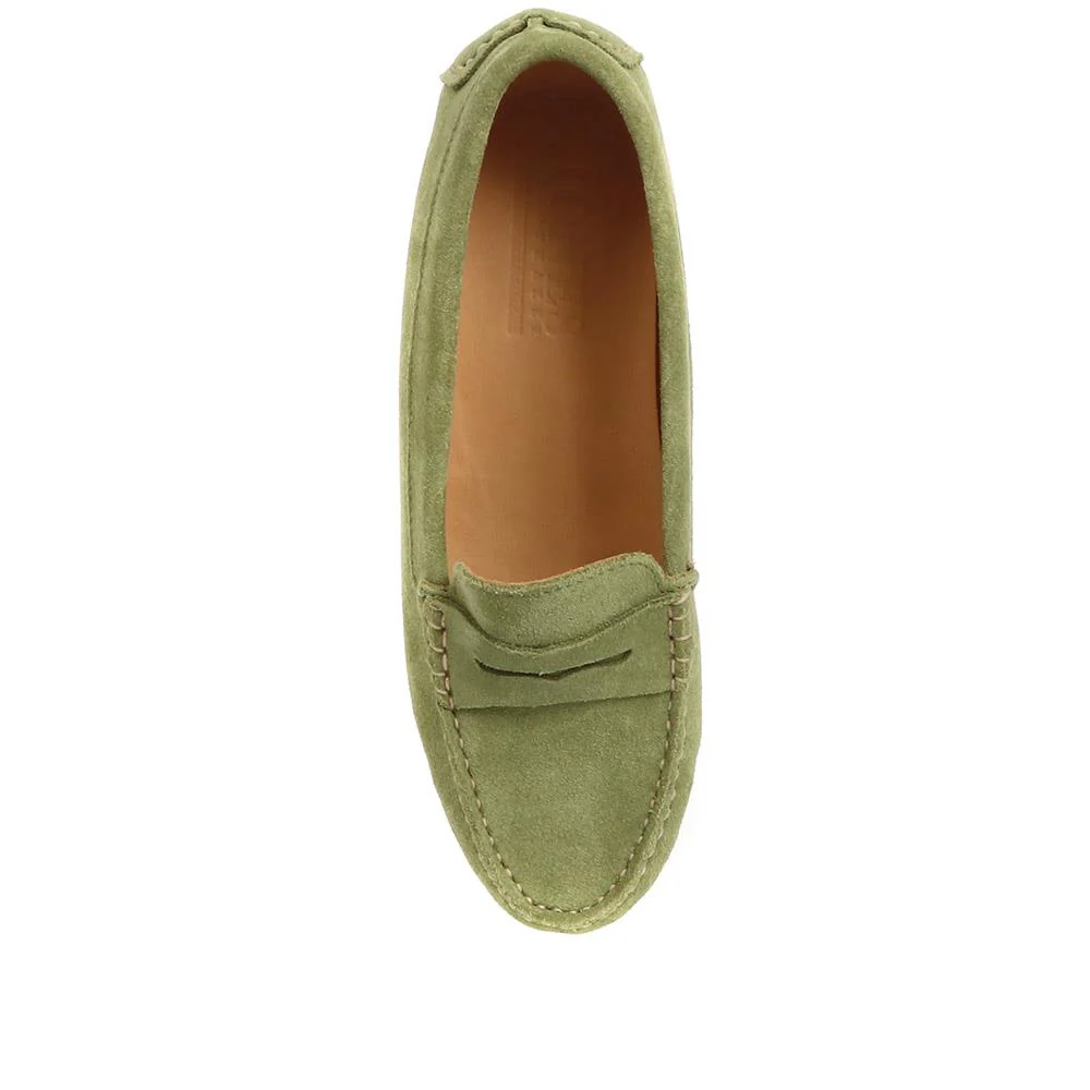 Penelopie Leather Moccasins - PENELOPIE / 322 368 - Green - Image 4
