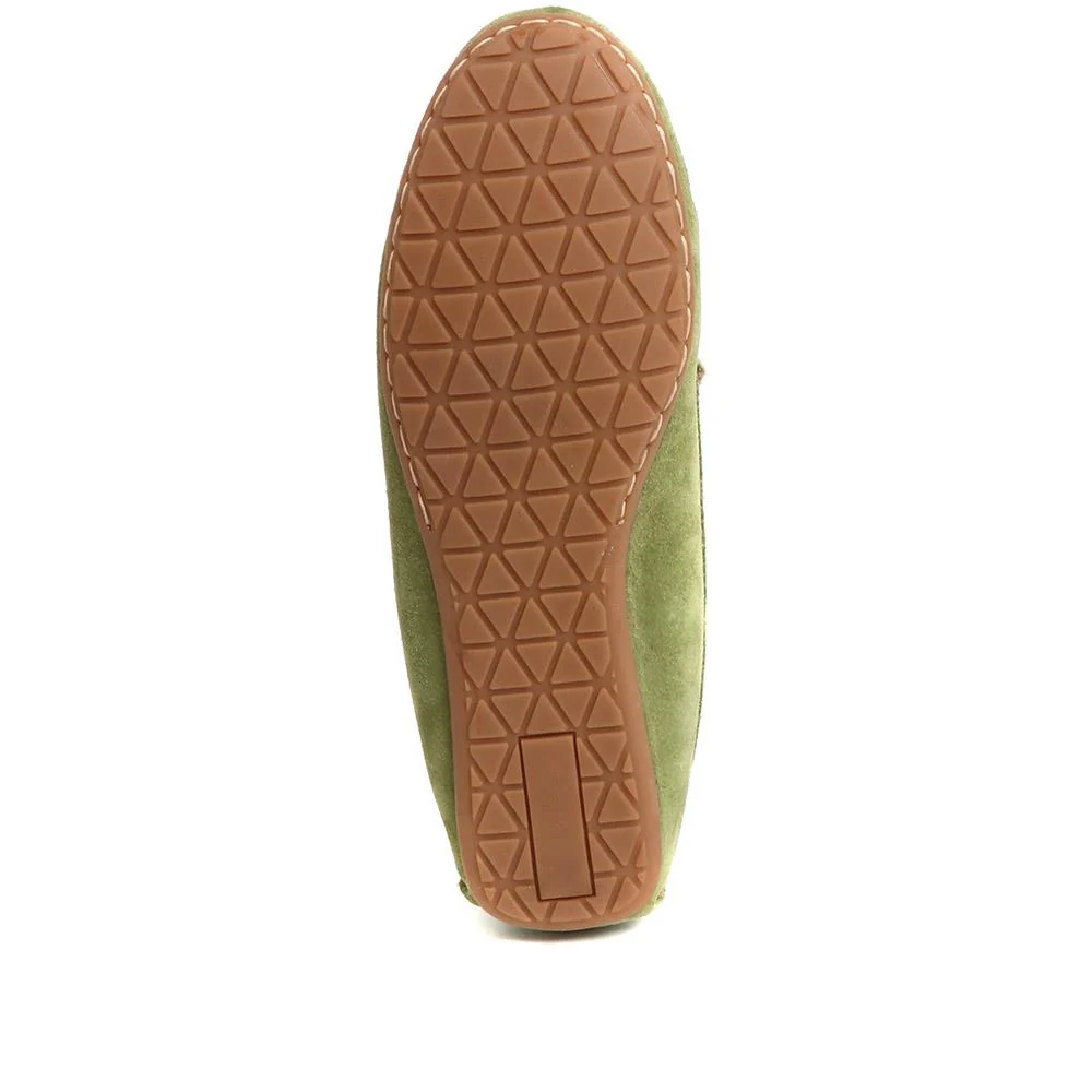 Penelopie Leather Moccasins - PENELOPIE / 322 368 - Green - Image 5