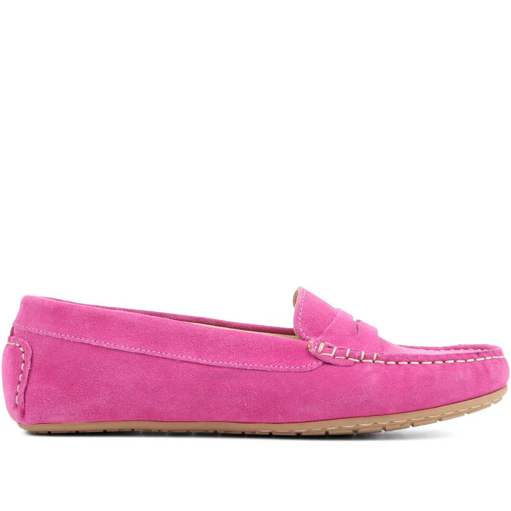 Penelopie Leather Moccasins - PENELOPIE / 322 368 - Pink - Image 3