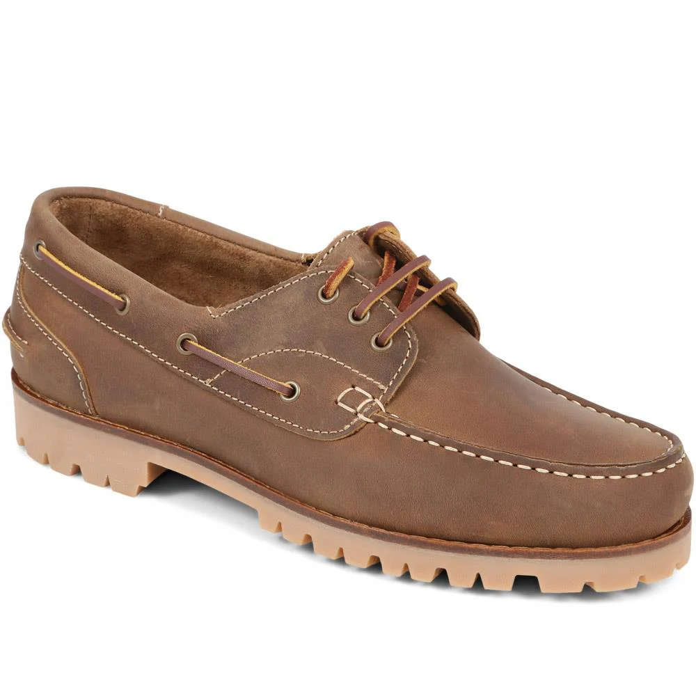 Pickering2 Leather Boat Shoes - PICKERING2 / 325 137 - Tobacco