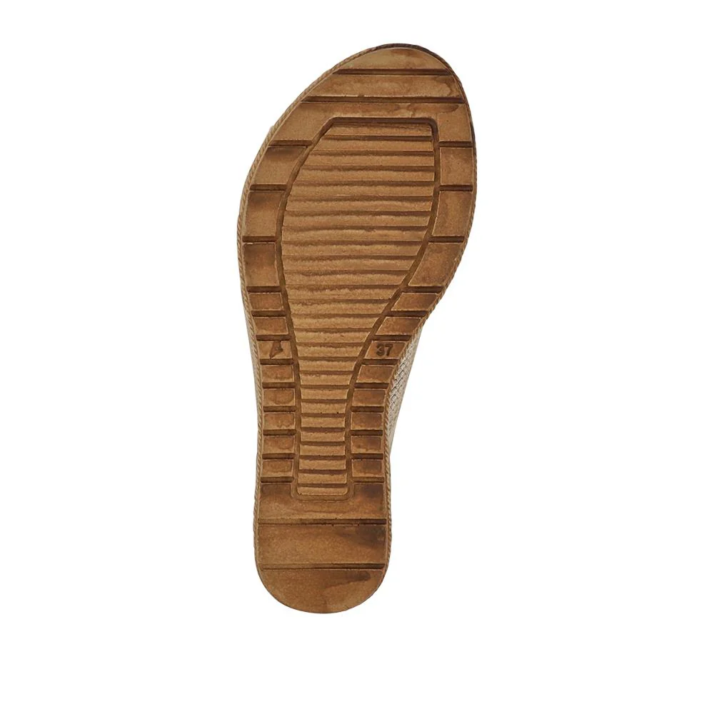 Premium Leather Wedge Heels - LUCK41007 / 327 391 - Soft Gold - Image 5