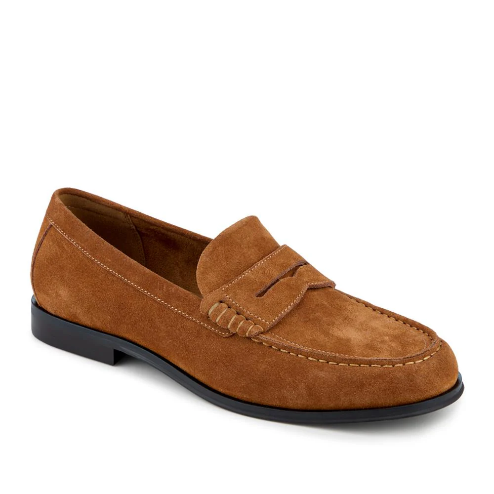 Quadir Slip On Leather Penny Loafers - QUADIR / 328 620 - Tan Suede