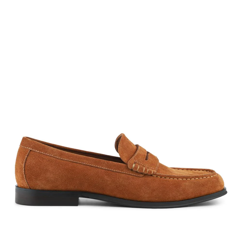 Quadir Slip On Leather Penny Loafers - QUADIR / 328 620 - Tan Suede - Image 2
