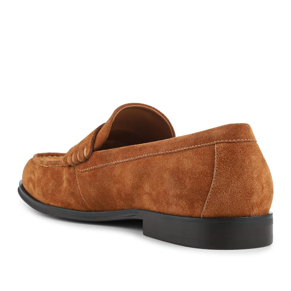 Quadir Slip On Leather Penny Loafers - QUADIR / 328 620 - Tan Suede - Image 3