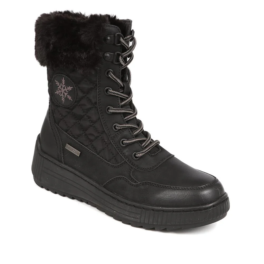 Quilted Water-Resistant Weather Boots - WOIL40064 / 326 383 - Black