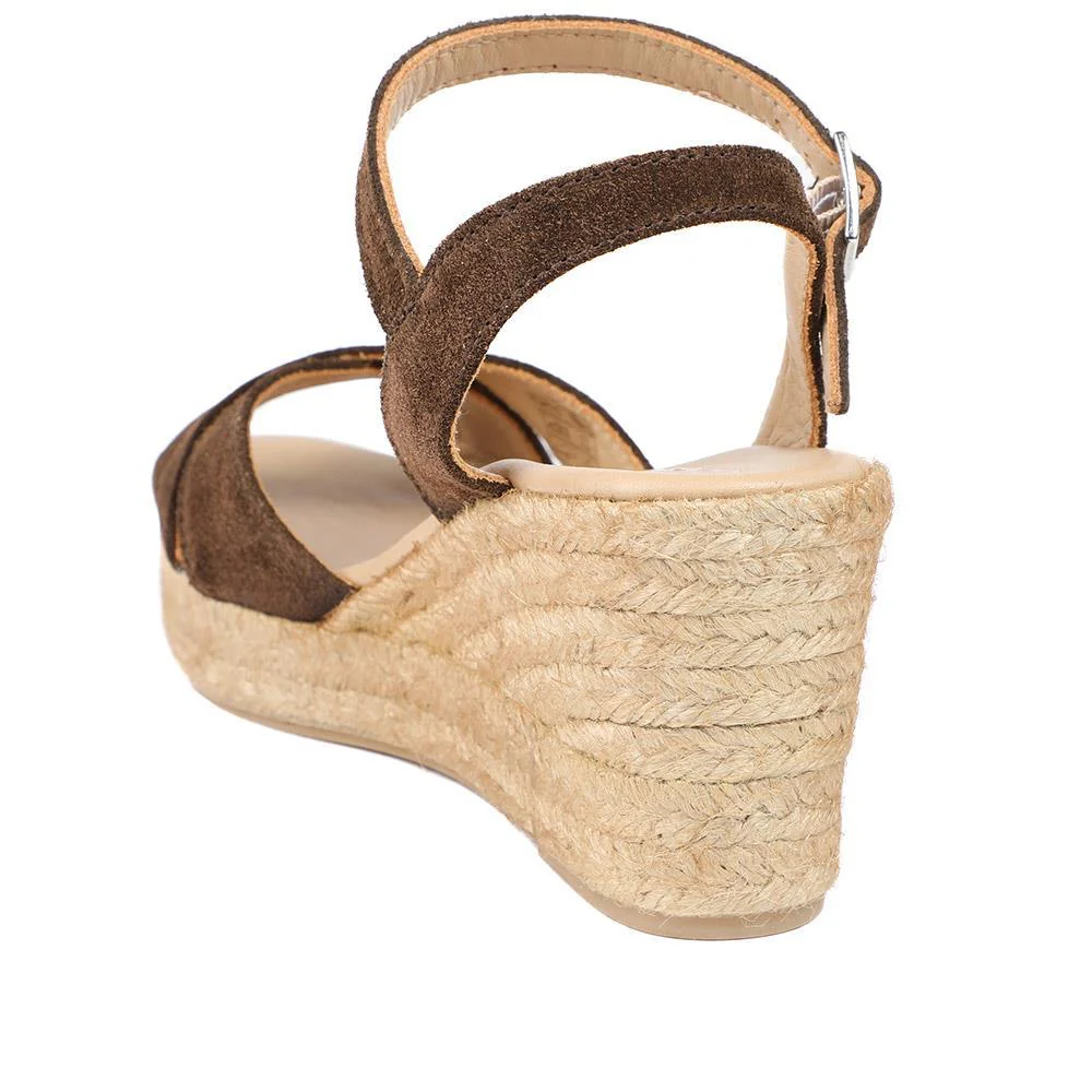 Raelina Leather Wedged Espadrilles - RAELINA / 329 411 - Chocolate Suede - Image 3