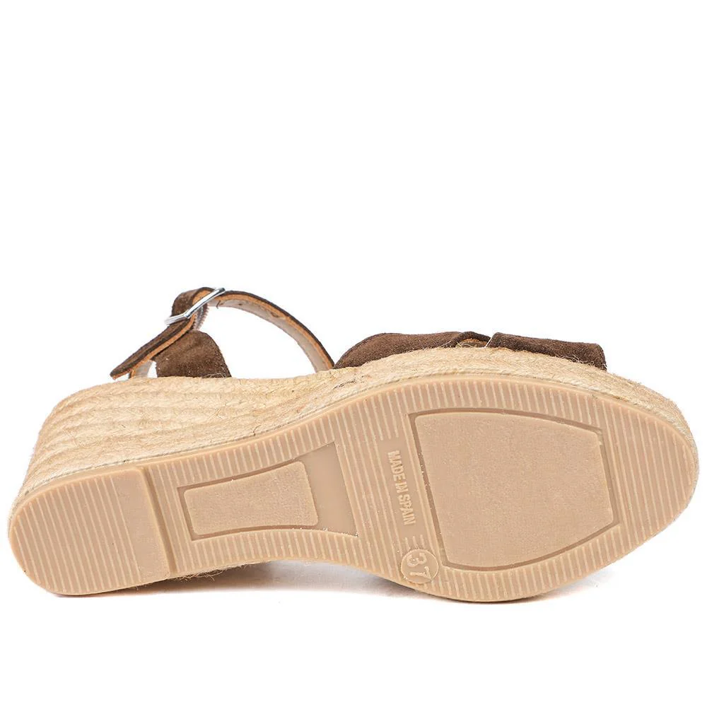 Raelina Leather Wedged Espadrilles - RAELINA / 329 411 - Chocolate Suede - Image 5
