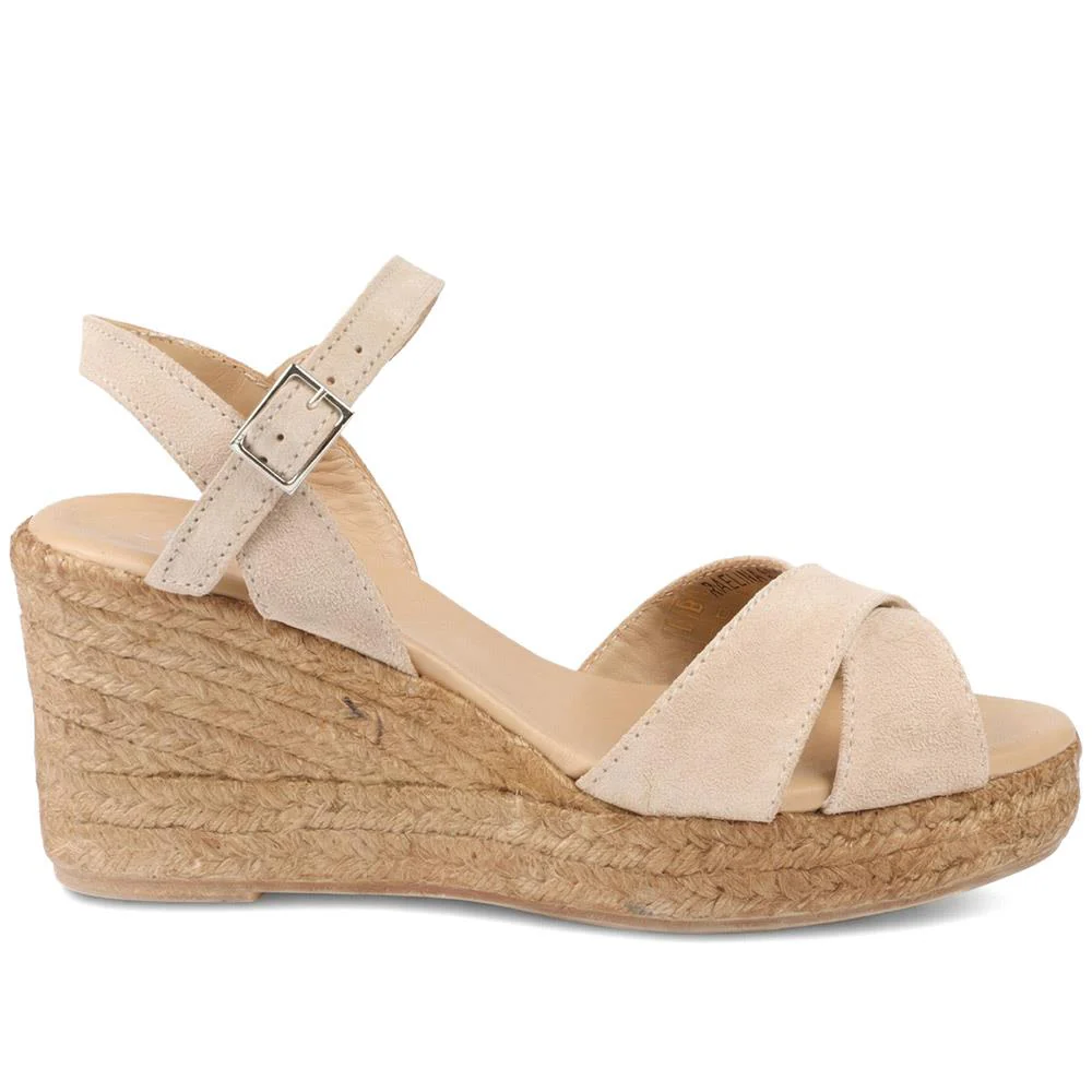 Raelina Leather Wedged Espadrilles - RAELINA / 329 411 - Sand Suede - Image 2