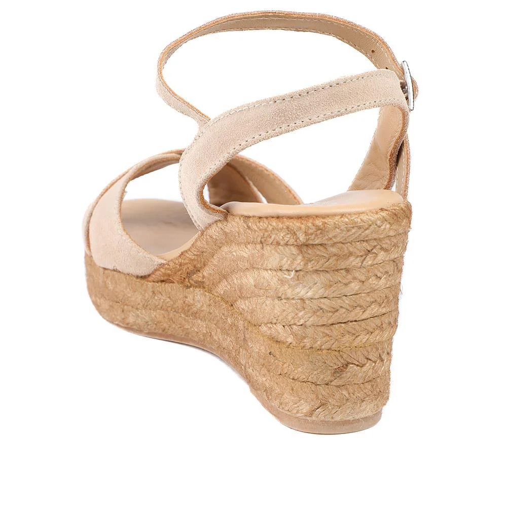 Raelina Leather Wedged Espadrilles - RAELINA / 329 411 - Sand Suede - Image 3