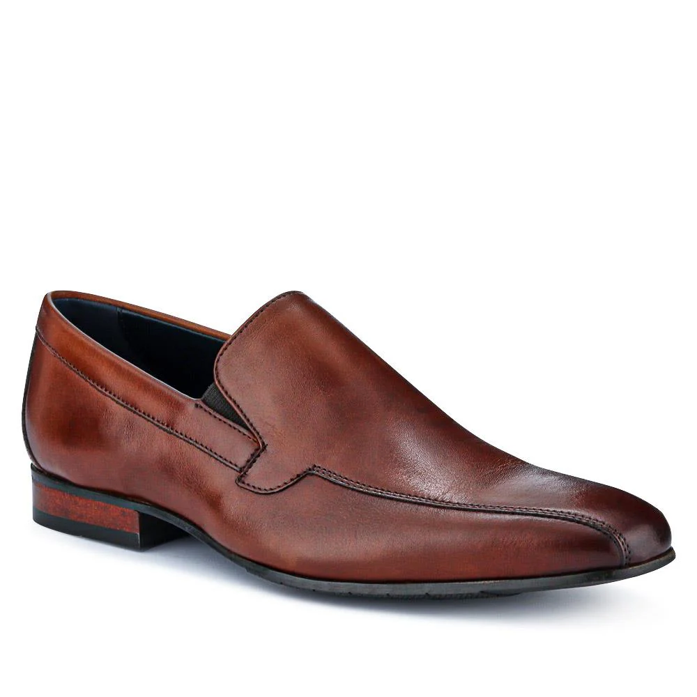 Ralphie Smart Leather Slip-On Shoes - RALPHIE / 326 800 - Chestnut