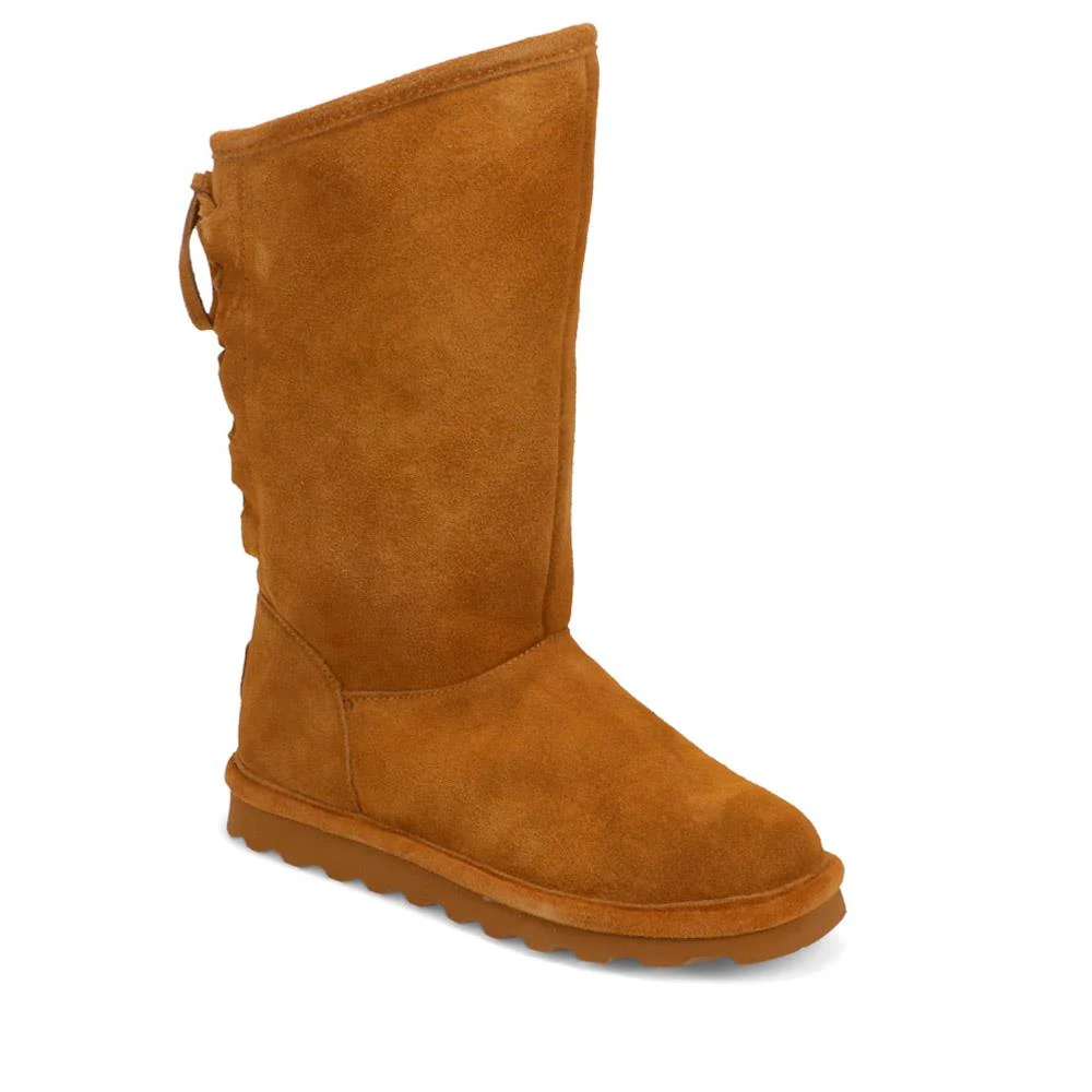 Rear-Laced Sheepskin Leather Boots - EDNB40064 / 326 905 - Chestnut