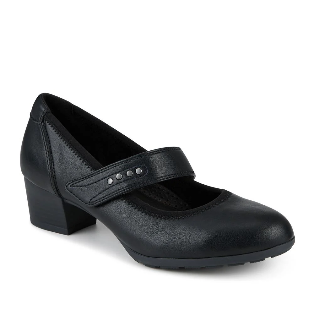 Relife Block Heel Touch Fasten Mary Janes - RELIF42010 / 327 919 - Black