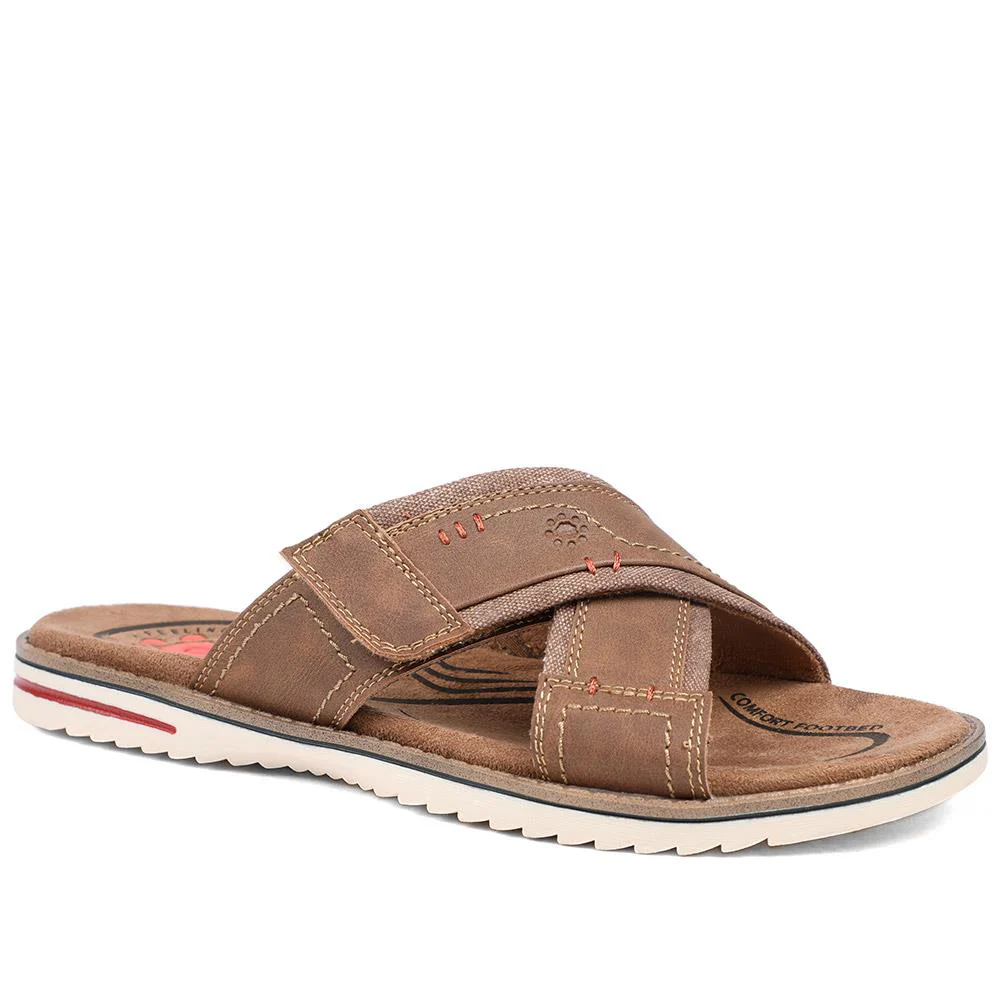 Relife Wide Fit Slip On Sandals - RELIF43011 / 328 926 - Brown