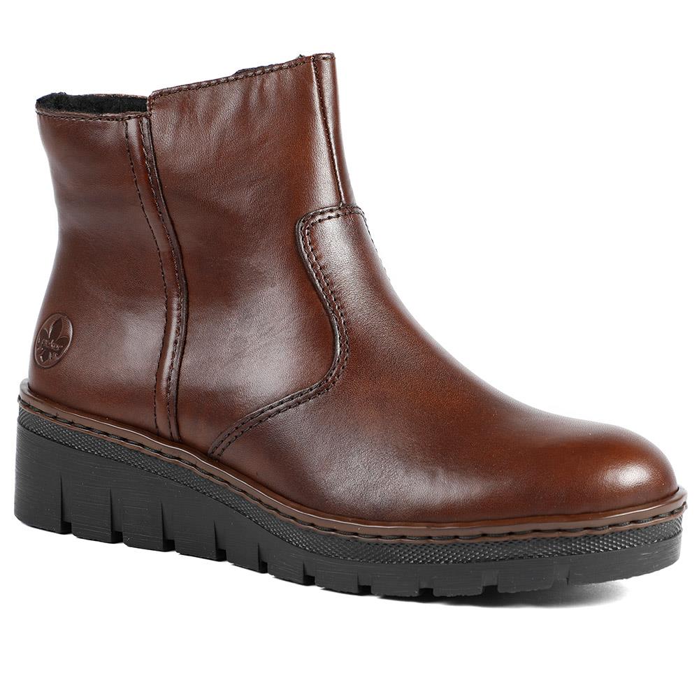 Rieker Chunky Leather Ankle Boots - RKR42550 / 328 204 - Brown