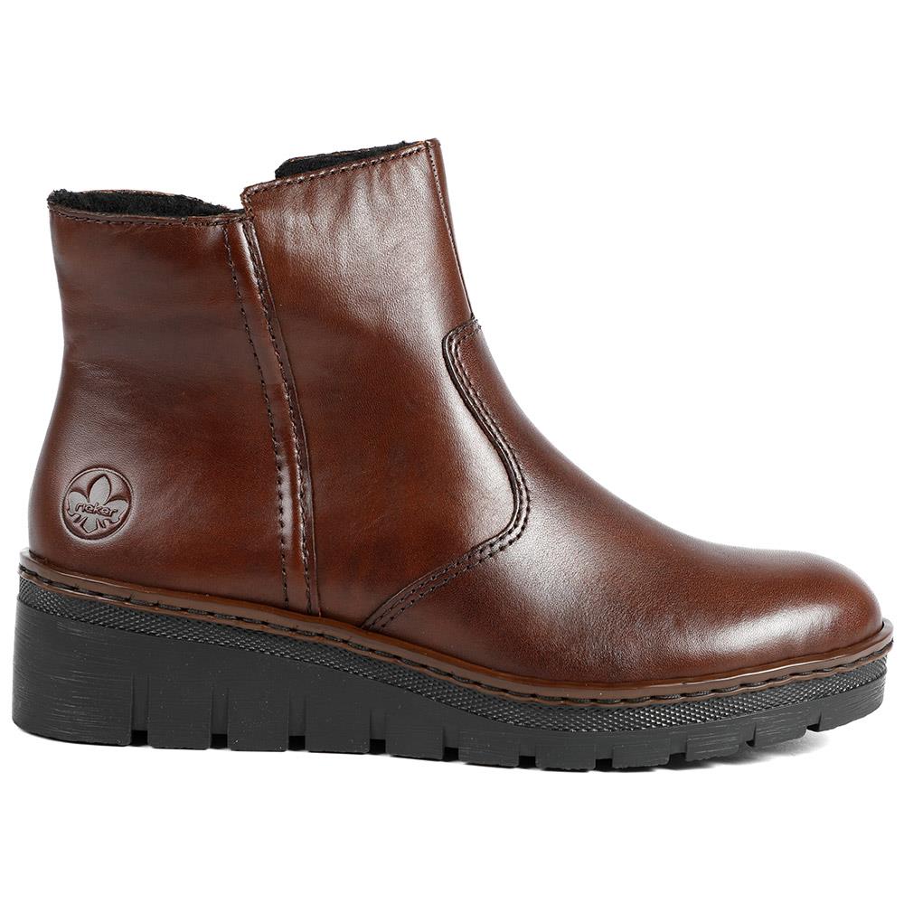 Rieker Chunky Leather Ankle Boots - RKR42550 / 328 204 - Brown - Image 2