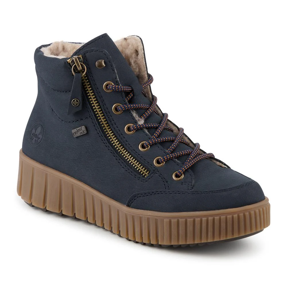 Rieker Chunky Zip Up Hi Tops - RKR42554 / 328 207 - Navy