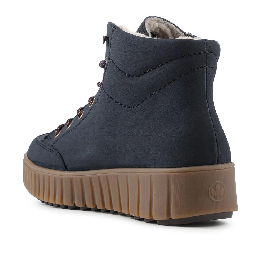 Rieker Chunky Zip Up Hi Tops - RKR42554 / 328 207 - Navy - Image 3