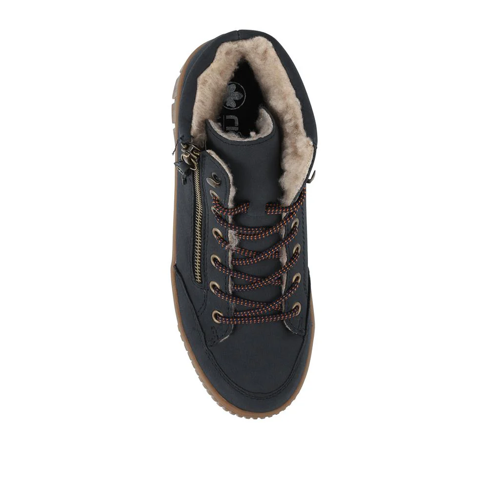 Rieker Chunky Zip Up Hi Tops - RKR42554 / 328 207 - Navy - Image 4