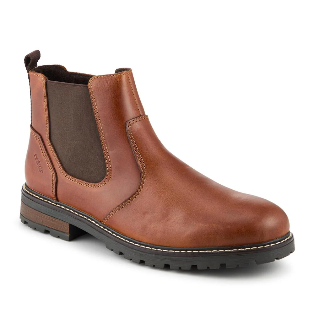 Rieker Cushioned Leather Chelsea Boots - RKR42539 / 328 104 - Tan