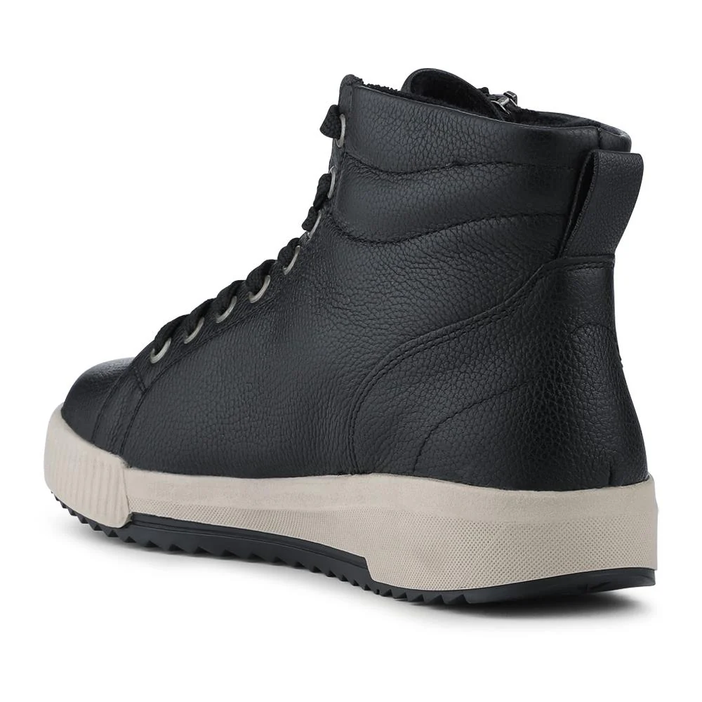 Rieker Leather Zipped Hi Top Trainers - RKR42546 / 328 186 - Black - Image 3