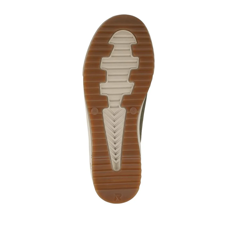 Rieker Leather Zipped Hi Top Trainers - RKR42546 / 328 186 - Green - Image 5