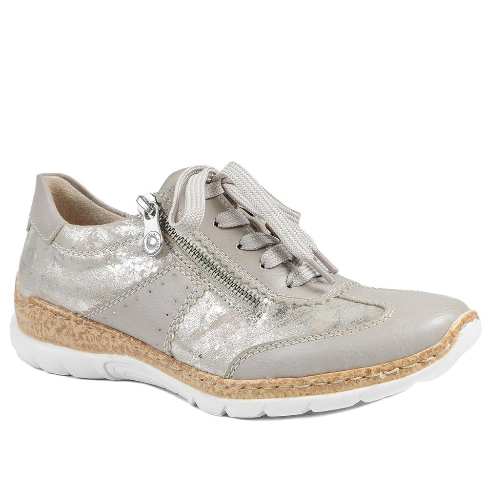 Rieker Memory Foam Zip & Lace Shoes - RKR43589 / 329 539 - Beige
