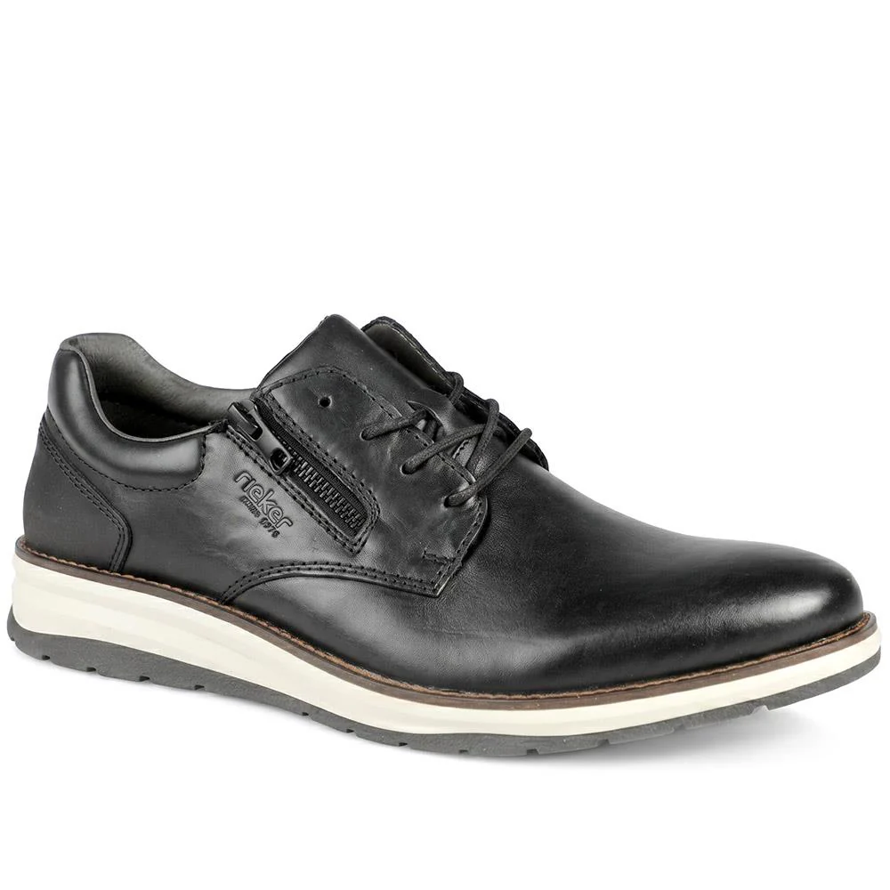 Rieker Wide Fit Leather Zip & Lace Shoes - RKR43053 / 330 226