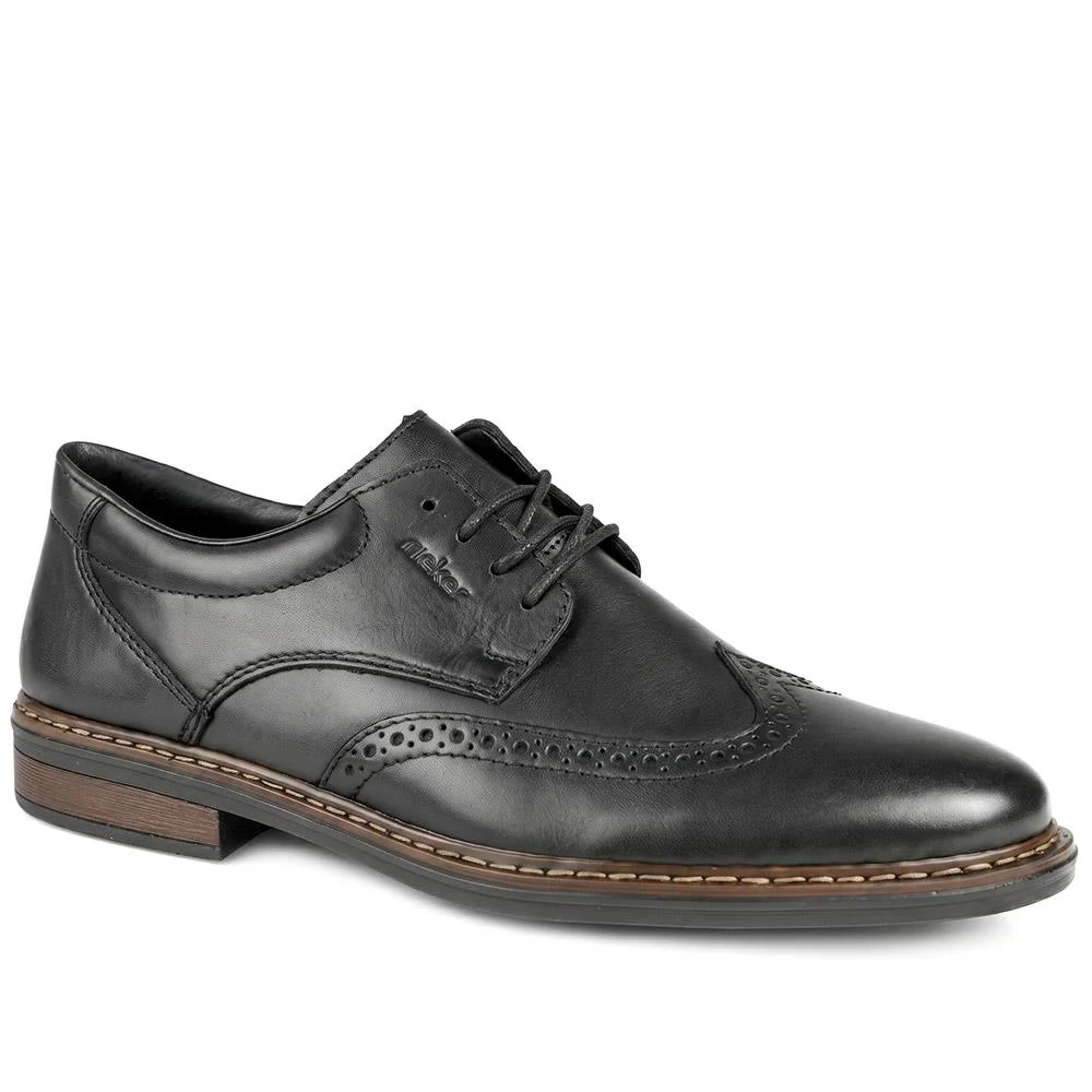 Rieker Wide Fit Smart Brogue Lace Up Shoes - RKR43037 / 330 222 - Brown