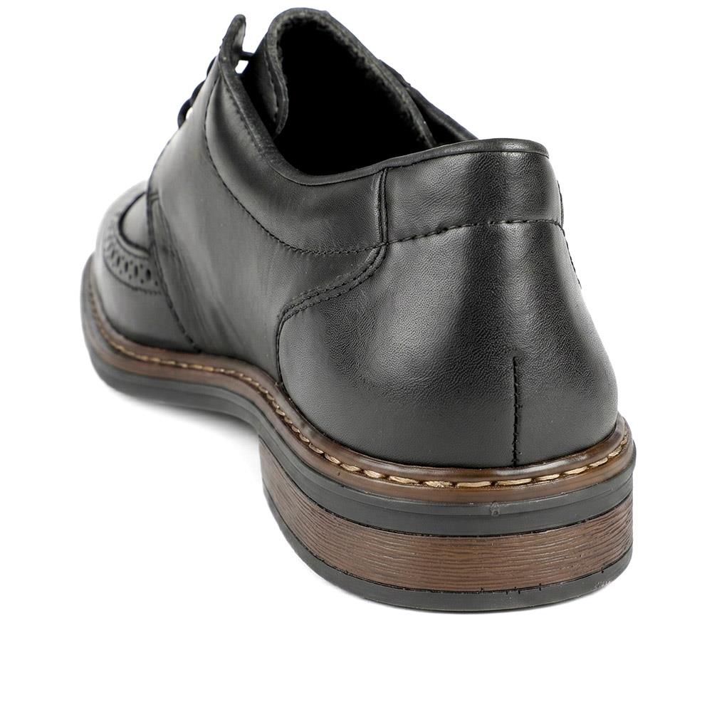 Rieker Wide Fit Smart Brogue Lace Up Shoes - RKR43037 / 330 222 - Brown - Image 3