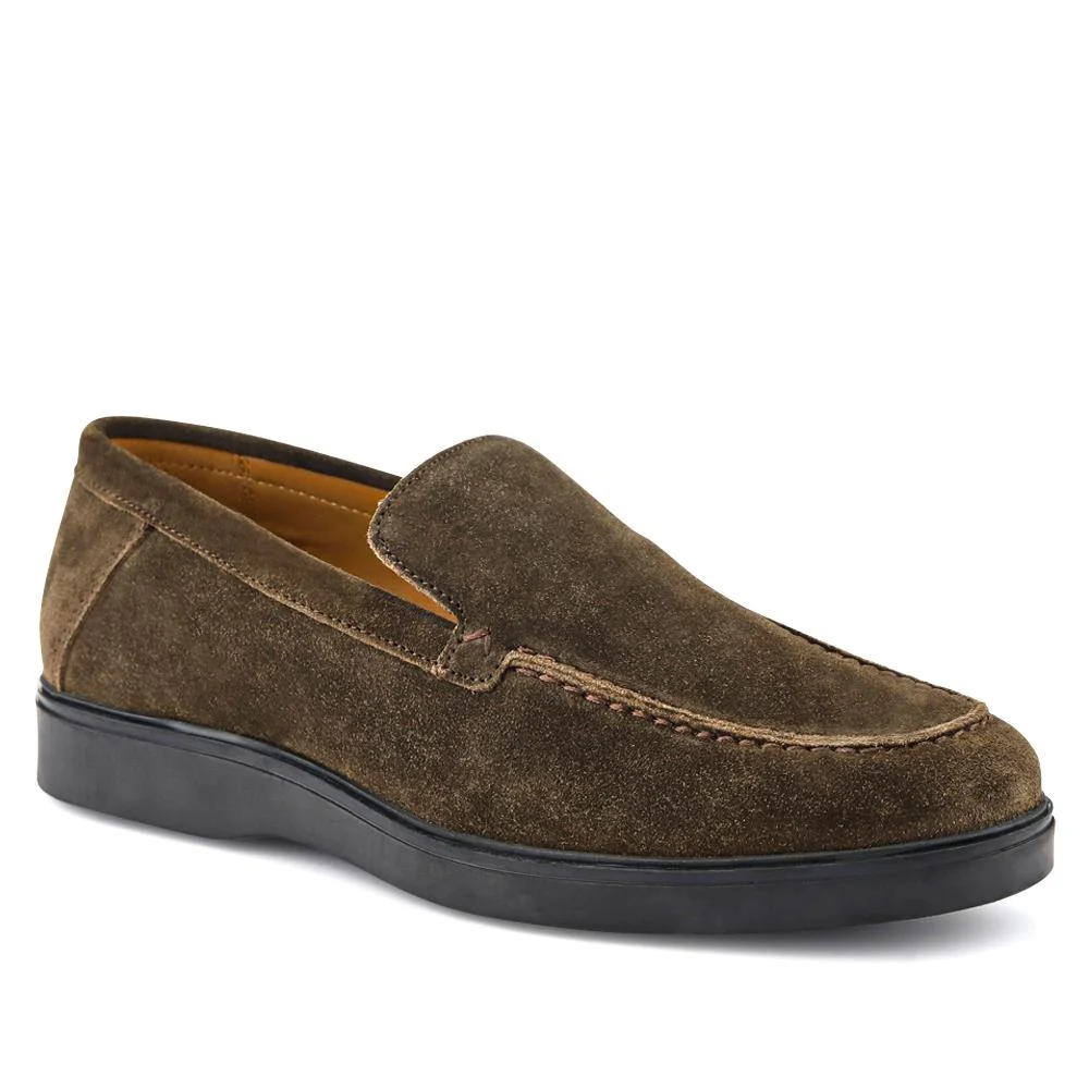 Rocco Laceless Leather Shoes - ROCCO / 326 487 - Dark Brown Suede
